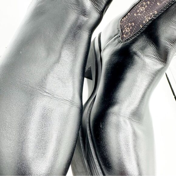 GUESS Women's Keanna Knit Detail Pull-On Lug Sole Faux Leather Chelsea Boots 8.5 - Picture 11 of 16